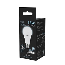 Лампа светодиодная Gauss E27 16W 4100K матовая 102502216 3