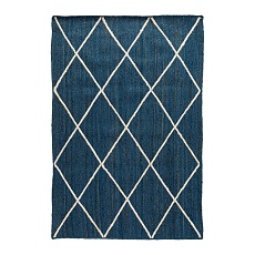 Ковер Tkano из джута темно-синего цвета с геометрическим рисунком из коллекции Ethnic, 120x180 см TK21-DR0012