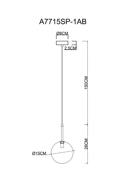 Подвесной светильник Arte Lamp Cameron A7715SP-1AB Фото № 2