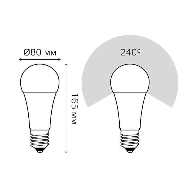 Лампа светодиодная Gauss E27 35W 3000K матовая 70215 Фото № 2