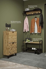 Настенная вешалка Калифорния Хигс В01 ЛДСП Дуб вотан/Черный 4847069301 3