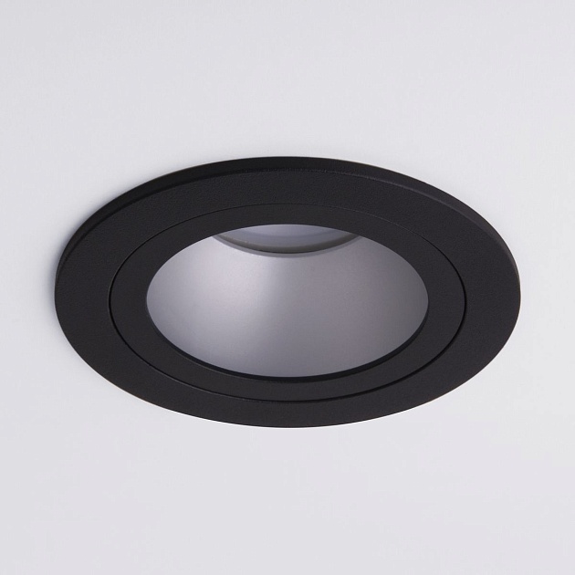 Встраиваемый светильник Elektrostandard 122 MR16 серебро/черный a053354 Фото № 