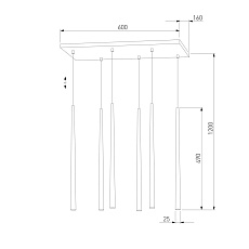 Подвесная люстра TK Lighting 6428 Piano White 1