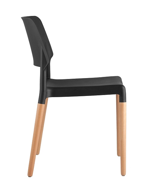 Кухонный стул Stool Group BISTRO черный с деревян. ножками 8086 BLACK изображение 2 Кухонный стул Stool Group BISTRO черный с деревян. ножками 8086 BLACK Фото № 2