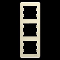 Рамка 3-постовая Systeme Electric Glossa бежевая GSL000207