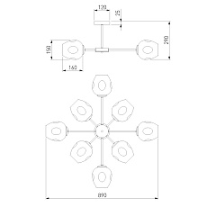 Потолочная люстра Eurosvet Polla 30154/8 хром 1