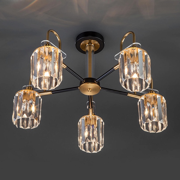 Потолочная люстра Eurosvet Tenia 70090/5 черный изображение 3 Потолочная люстра Eurosvet Tenia 70090/5 черный Фото № 3