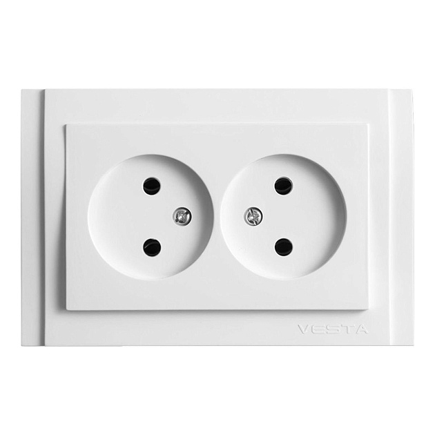Розетка двойная 2P Vesta-Electric Verona белый FRZ00020201BEL Фото № 