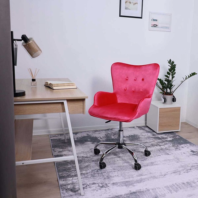 Поворотное кресло AksHome Bella фуксия, велюр 61451 Фото № 5