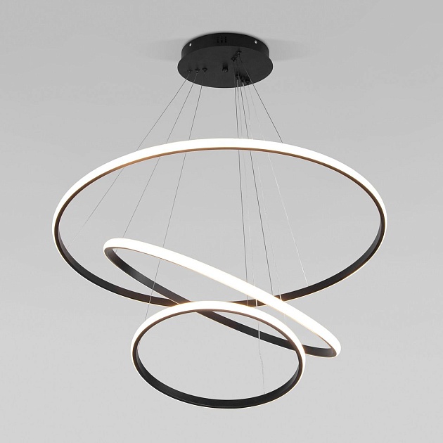 Подвесной светодиодный светильник Eurosvet Collars 90264/3 черный Фото № 7