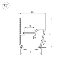 Профиль Arlight Stretch-S-20-Wall-Side-2000 040701 1