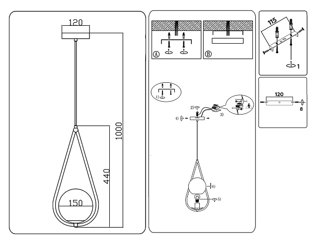 Подвесной светильник Ambrella light Traditional Modern TR2598 изображение 8 Подвесной светильник Ambrella light Traditional Modern TR2598 Фото № 8