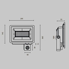Прожектор светодиодный Maytoni Flood 50W 6500K FL001-L50B6KSR 1