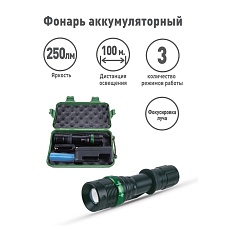 Ручной светодиодный фонарь Ultraflash Accu Profi аккумуляторный 130х36 250 лм E142 12187 2