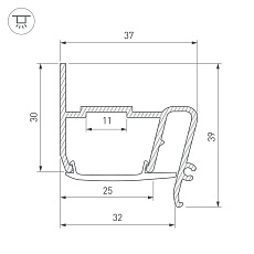 Профиль Arlight Stretch-S-30-Wall-Side-2000 040702 1