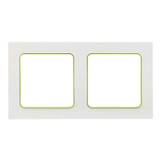 Стокгольм Рамка 2-местная белая с линией цвета зеленый EKF PROxima EXM-G-303-20