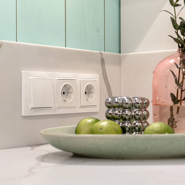 Выключатель двухклавишный Werkel белый W1120001 4690389155192 Фото № 10