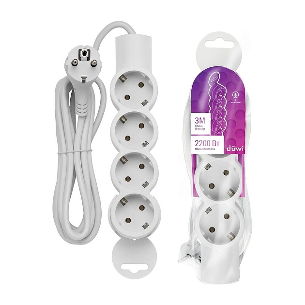 Удлинитель Duwi 4гн 3м с/з 32012 0 Фото № 2