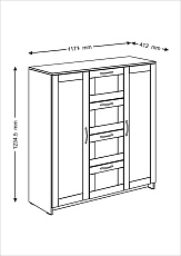 Тумба Шведский Стандарт Сириус 156х47 с 4 ящиками 2.02.03.350.5 3