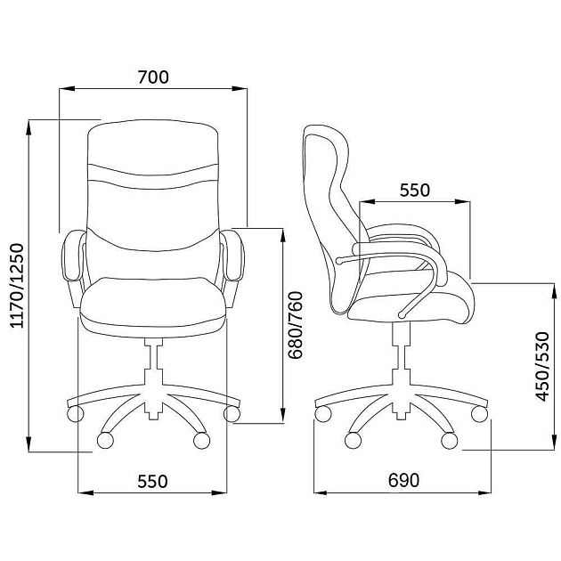 Кресло руководителя AksHome Marshal чёрный, экокожа 65897 Фото № 2