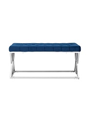 Банкетка Stool Group ИНСИГНИЯ вельвет синий сталь серебро BENCH-011 3
