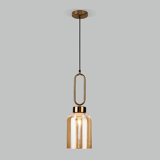 Подвесной светильник Eurosvet Flou 50229/1 янтарный Фото № 