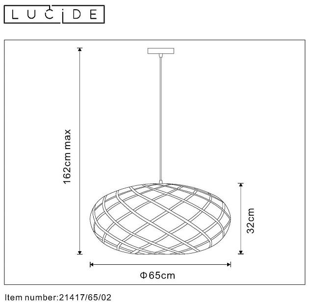 Подвесной светильник Lucide Wolfram 21417/65/02 Фото № 3