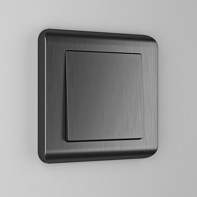 Выключатель одноклавишный Werkel графит рифленый W1110004 4690389158346 Фото № 4