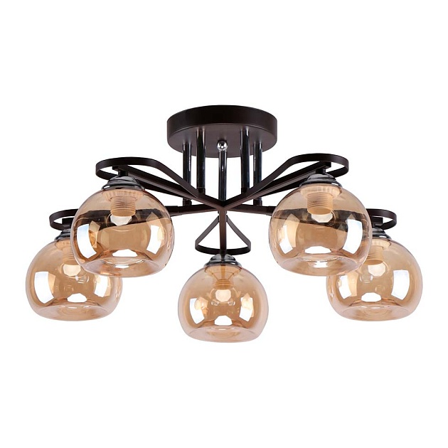 Потолочная люстра ЭкономСвет 40236/5CR+BR AMB изображение Потолочная люстра ЭкономСвет 40236/5CR+BR AMB Фото №