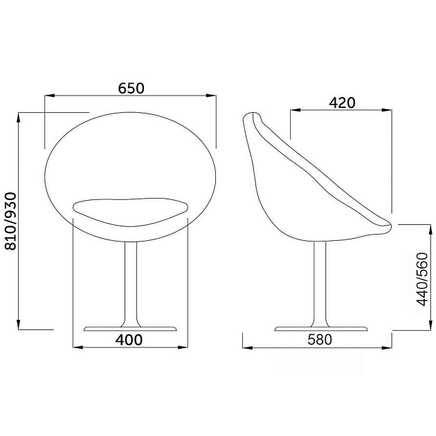 Поворотное кресло AksHome Paris черный, экокожа 57231 Фото № 2