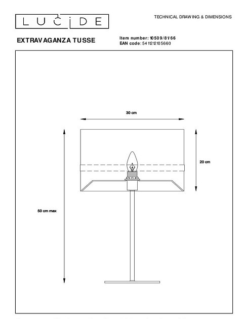 Настольная лампа Lucide Extravaganza Tusse 10509/81/66 Фото № 2