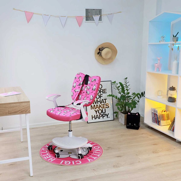 Детское кресло AksHome Catty фуксия с котятами, ткань 84764 Фото № 16