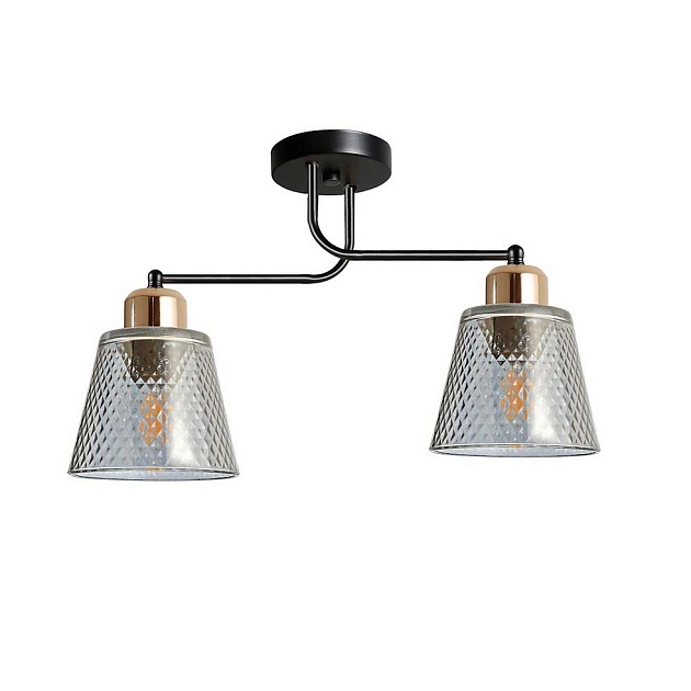 Потолочный светильник ЭкономСвет 12197/2BK+GD GR Фото № 