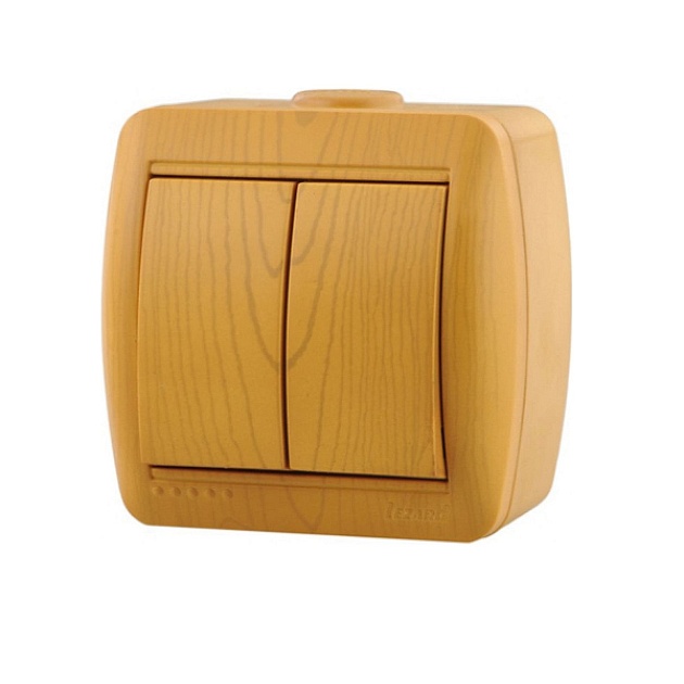 Выключатель двойной Lezard Nata ольха 710-0700-101 изображение Выключатель двойной Lezard Nata ольха 710-0700-101 Фото №