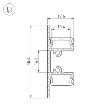 Профиль Arlight ARH-Wall-1849-Dual-2000 Anod 036339 1