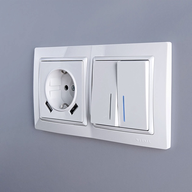 Выключатель двухклавишный с подсветкой Werkel белый W1120101 4690389155208 изображение 8 Выключатель двухклавишный с подсветкой Werkel белый W1120101 4690389155208 Фото № 8