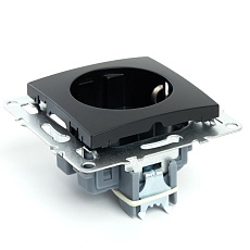 Розетка 2P+E Stekker Эрна черный PST16-9110-03 49154 4