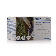 Светодиодная гирлянда Feron Линейная 230V дневной белый 8 режимов CL09 48177 1
