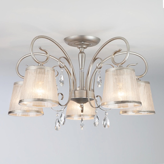 Потолочная люстра Eurosvet 60065/5 серебро изображение Потолочная люстра Eurosvet 60065/5 серебро Фото №