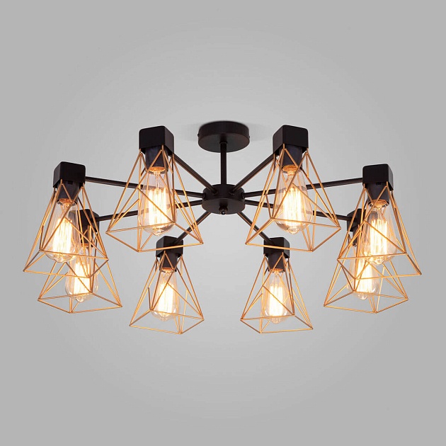 Потолочная люстра Eurosvet 70107/8 черный/латунь изображение Потолочная люстра Eurosvet 70107/8 черный/латунь Фото №