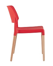 Кухонный стул Stool Group BISTRO красный с деревян. Ножками 8086 RED 1