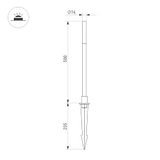 Ландшафтный светодиодный светильник Arlight KT-Canna-L500-1W Warm3000 034161 1