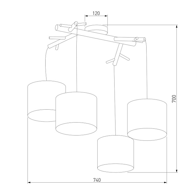 Подвесная люстра TK Lighting 6554 Albero White Фото № 3