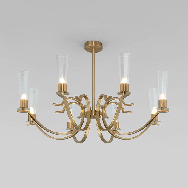 Подвесная люстра Eurosvet Rosher 60141/8 латунь изображение Подвесная люстра Eurosvet Rosher 60141/8 латунь Фото №