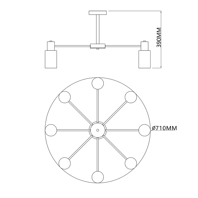 Потолочная люстра Escada Diversity 2120/8P Black изображение 2 Потолочная люстра Escada Diversity 2120/8P Black Фото № 2