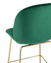 Полубарный стул Stool Group Турин со спинкой велюр изумрудный золотые ножки 8329A VELVET GREEN 5
