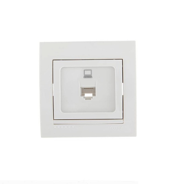 Розетка компьютерная Lezard Deriy белая 702-0202-139 изображение Розетка компьютерная Lezard Deriy белая 702-0202-139 Фото №