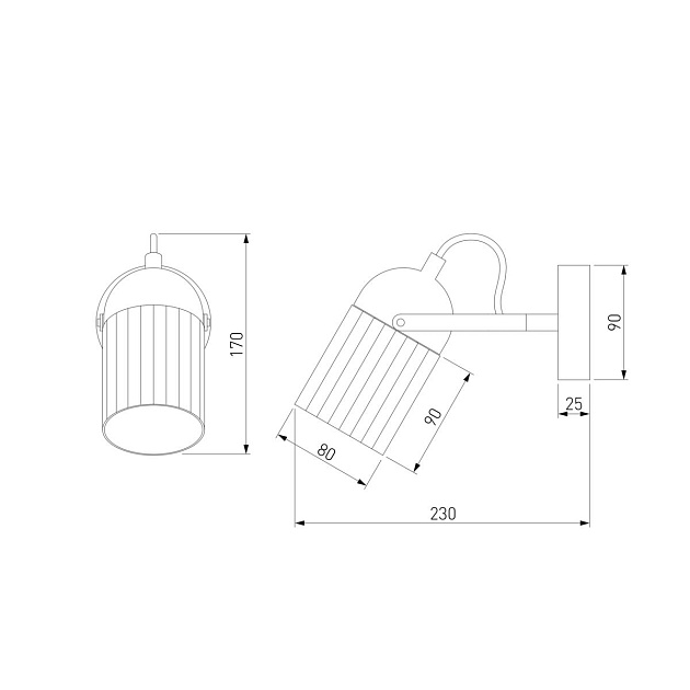 Настенный светильник Eurosvet 20122/1 черный/золото Фото № 2
