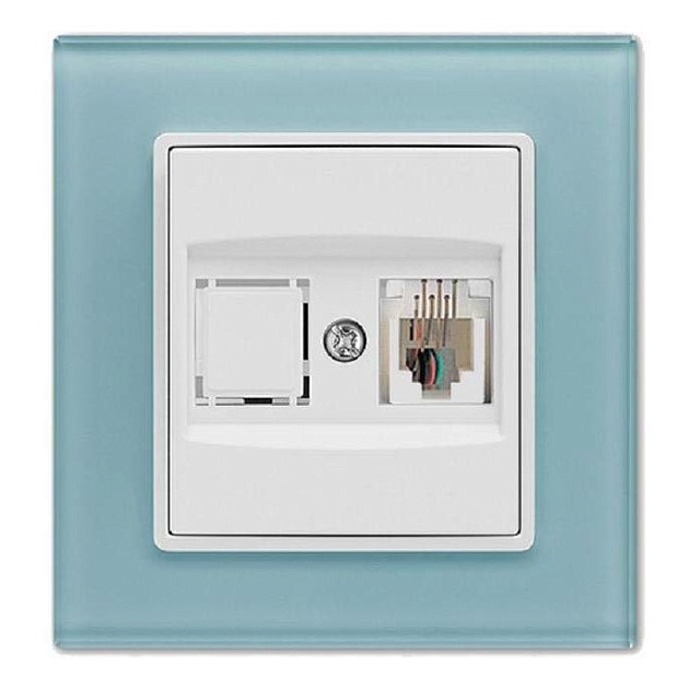 Розетка телефонная Vesta-Electric Exclusive Blue голубая FRZMT040001SIN изображение Розетка телефонная Vesta-Electric Exclusive Blue голубая FRZMT040001SIN Фото №