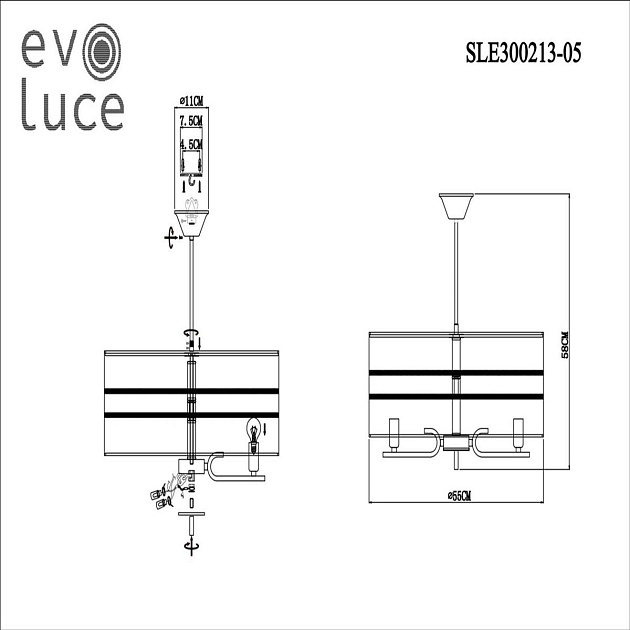 Подвесная люстра Evoluce Almese SLE300213-05 Фото № 2